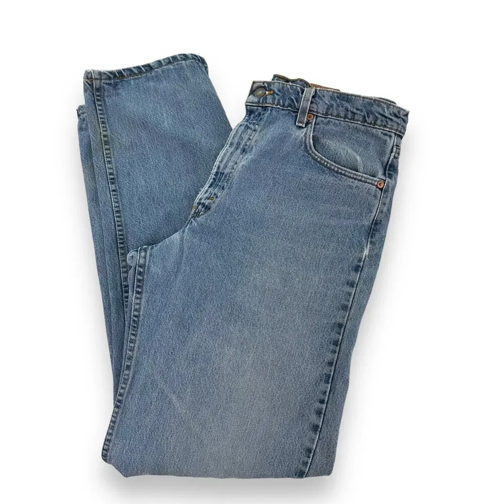 Vtg 90s Levis Jeans 550 Relaxed Fit Cotton Light Wash Blue Denim Mens W36 L34